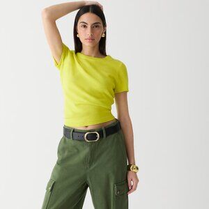 BRAND NEW with Tags J.Crew 100% Cashmere relaxed T-shirt Top Sz X-SMALL $118!
